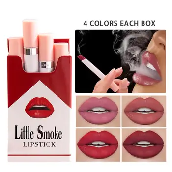 

HANDAIYAN 4pcs 12 Colors Matte Lipstick Tubes Waterproof Lipstick Sexy Long Lasting Makeup Non-Stick Cup Lipstick set