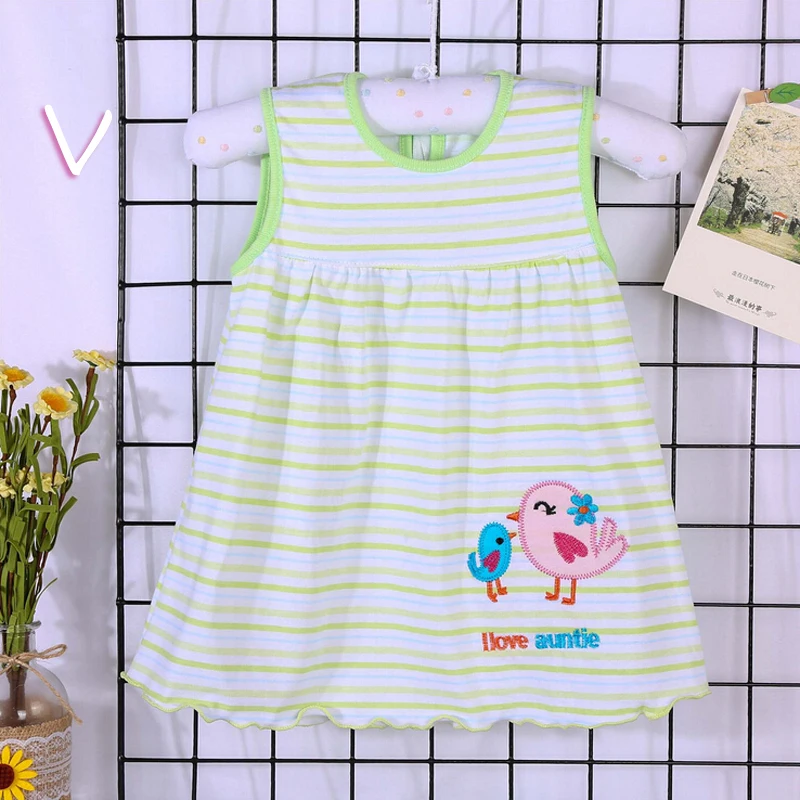 Г. Милое платье для маленьких девочек, Vestido infantil хлопковые платья трапециевидной формы без рукавов Повседневная одежда мини-принцессы от 0 до 24 месяцев - Color: V