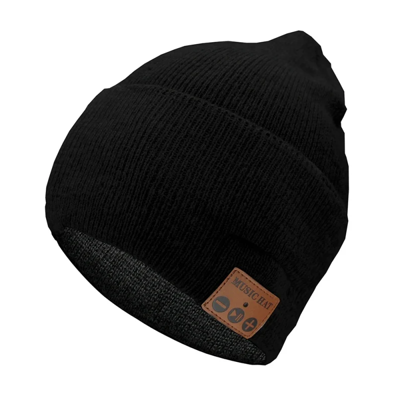 Hot Men Sporting Bluetooth 5 0 Earphones Hat Hand Free Wireless Music Headphones Thick Knit Cap with Mic For Xiaomi iPhone