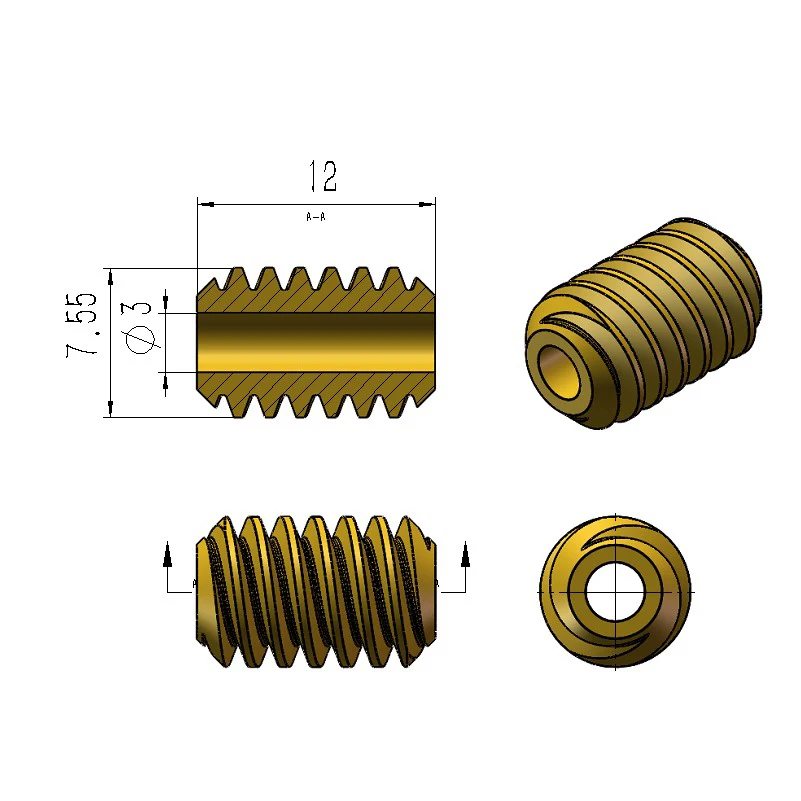Motor Gear 5840-31ZY Worm Gear All Steel Pinion Small Modulus Self-locking