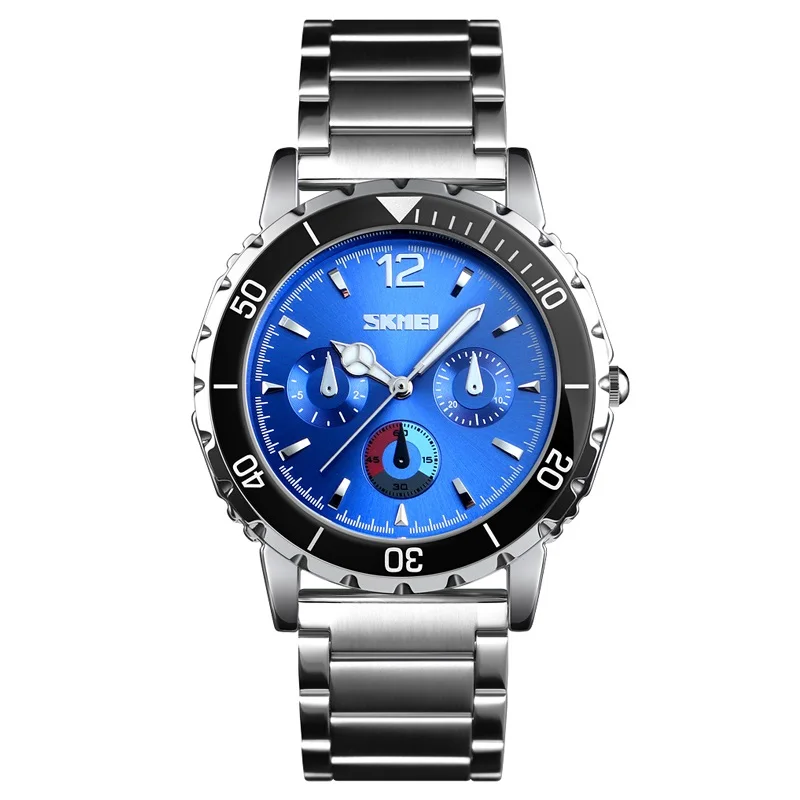 Мужские кварцевые часы модный бренд SKMEI наручные мужские часы 50 м водонепроницаемые мужские часы из нержавеющей стали s браслет деловые часы мужские