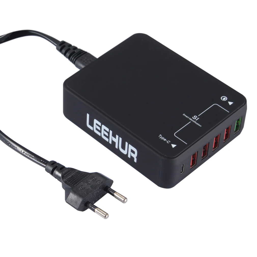 

EU plus Type-c USB High Speed Quick Charge 2.0 USB Quick Charging 5 Port USB Intelligent Fast Charger For Smart Phone