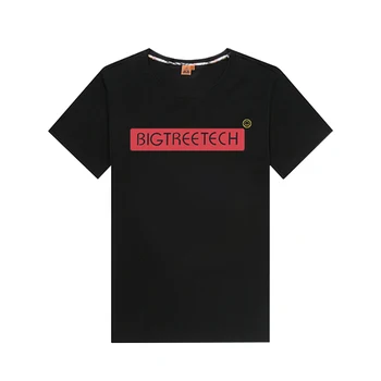 

Bigtreetech Souvenir T-shirt Summer Black Round Collar Comfortable Fashion Short Sleeves Upper Clothes