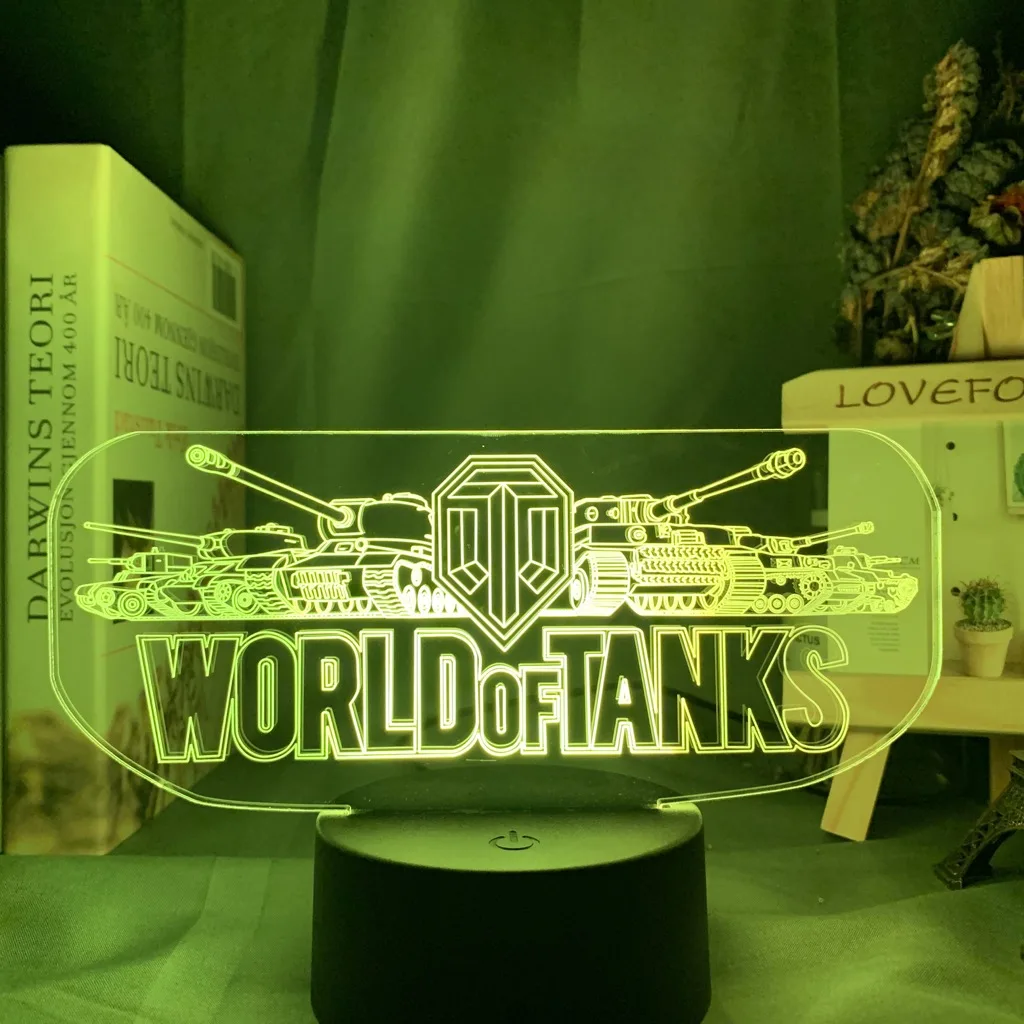 Sensor de Toque Mundo dos Tanques Luz da Noite para Crianças Mudando Criança Quarto Decoração Jogo Prêmio Idéias Usb Candeeiro Mesa Presente Led Cor 5 Computers & Electronics
