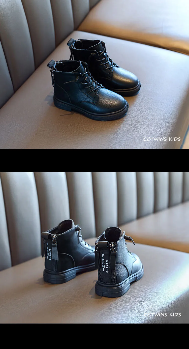 CCTWINS/детская обувь; коллекция года; зимние детские модные короткие ботинки для мальчиков из натуральной кожи; Теплая обувь для маленьких девочек; брендовые Ботинки martin; MB158