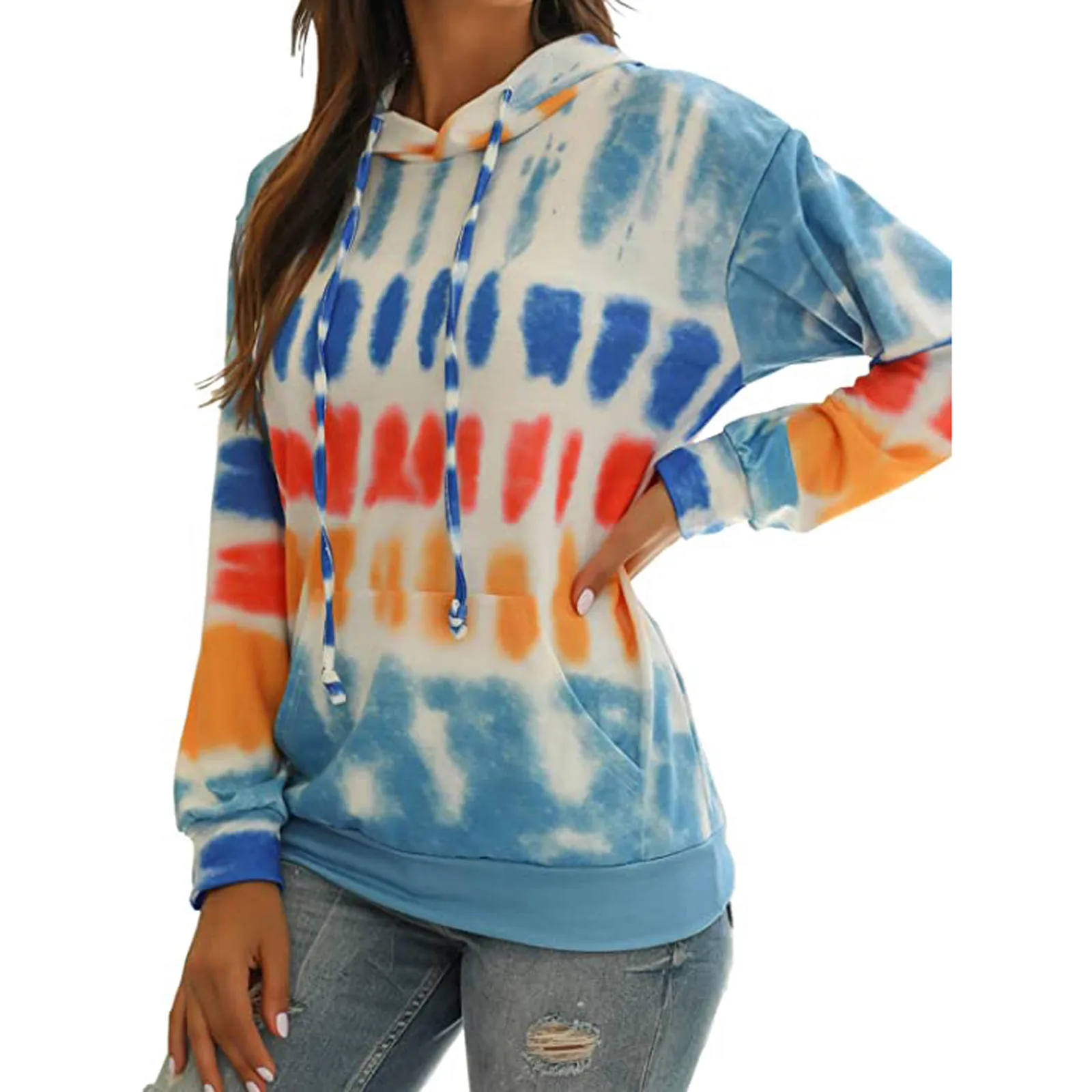 Sudaderas con capucha con estampado Tie dye para mujer, sudadera de ...