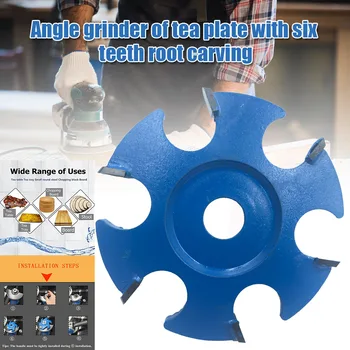 

Woodworking Spatula 6-tooth Shovel Sculpting Carving Milling Cutter Accessory for Angle Grinder C44