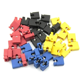 

100PCS Pitch 2.54mm Pin Header Shorting Cap Jumper Cap Short Block Black Yellow Red Blue Green White