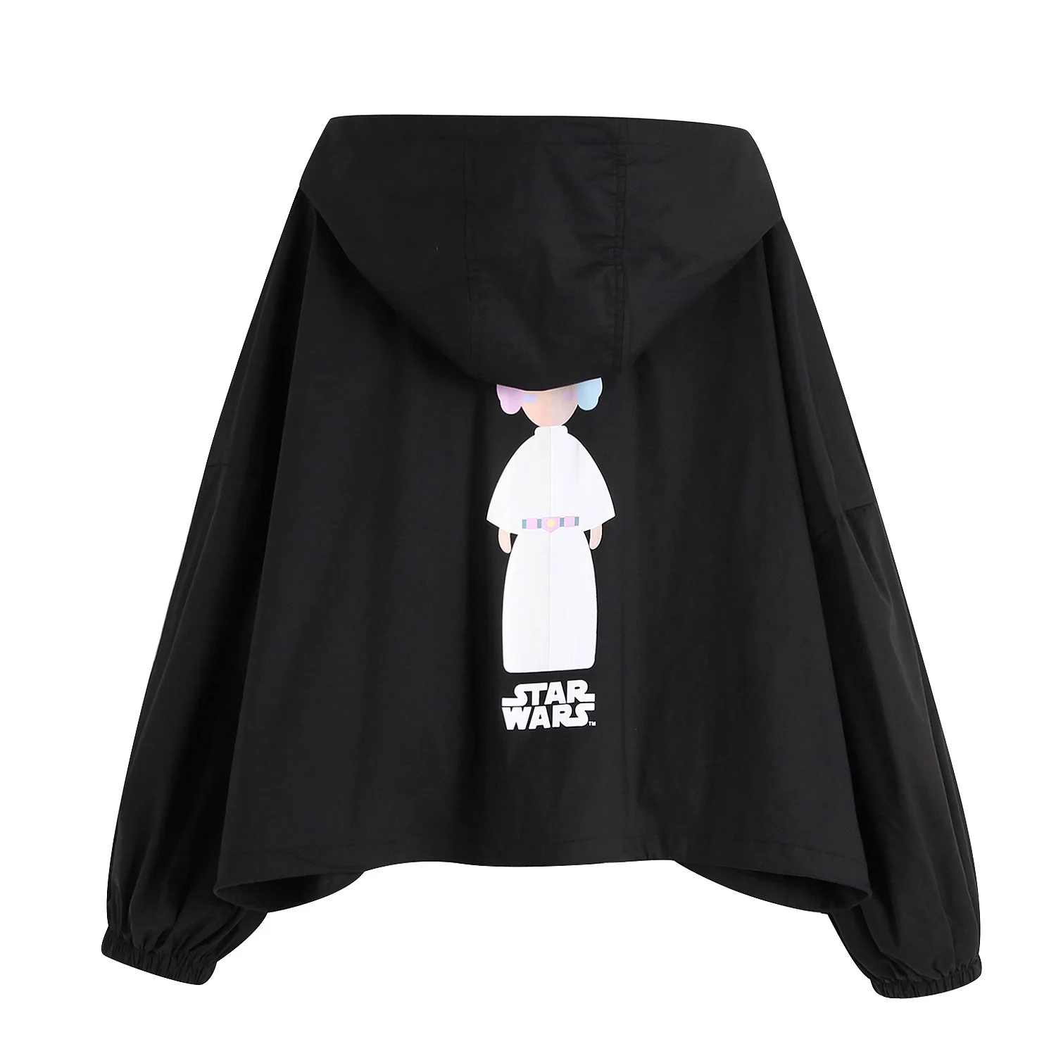 

2019 Western Style Spring And Summer WOMEN'S Dress New Style Black And White with Pattern Cartoon Printed Waterproof Coat