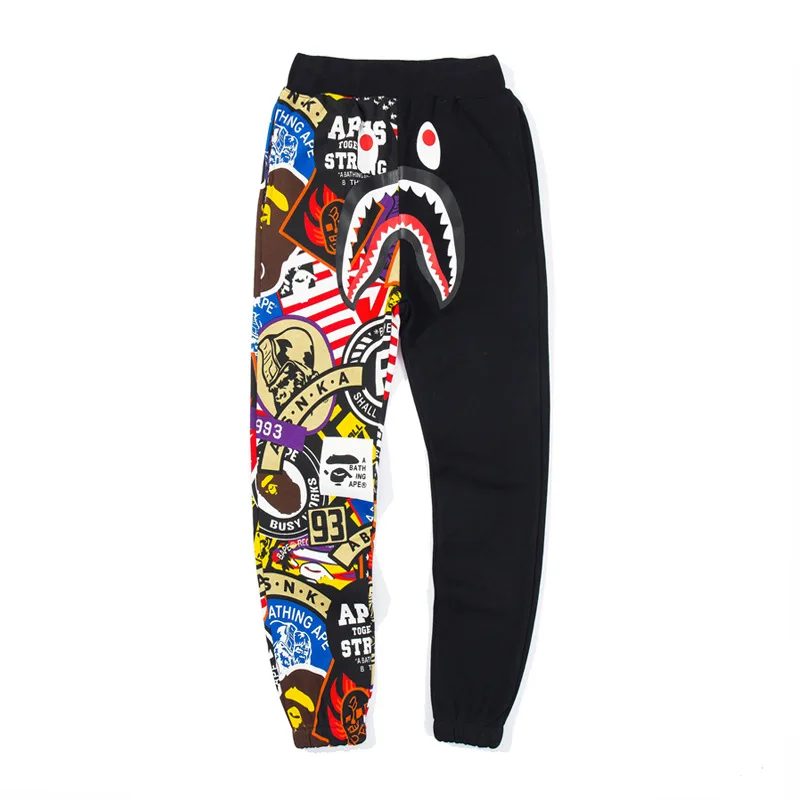 

2018 New Graffiti Printing Youth Thin Casual Pants Men's HIp Hop Long Pants Streetwear Pants Men Punk Streetwear