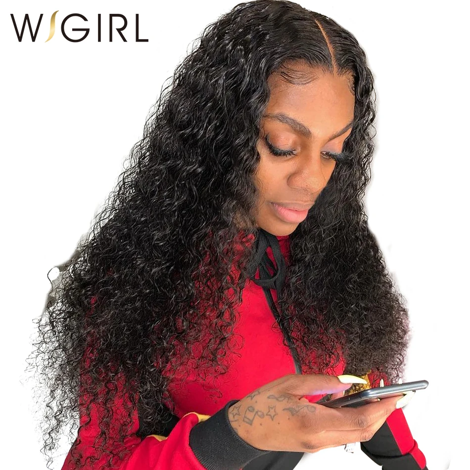 Wigirl, 8-26 дюймов, 360, фронтальный парик на шнурке, 250 плотность, человеческие волосы, парики для черных женщин, кудрявые человеческие волосы, парик