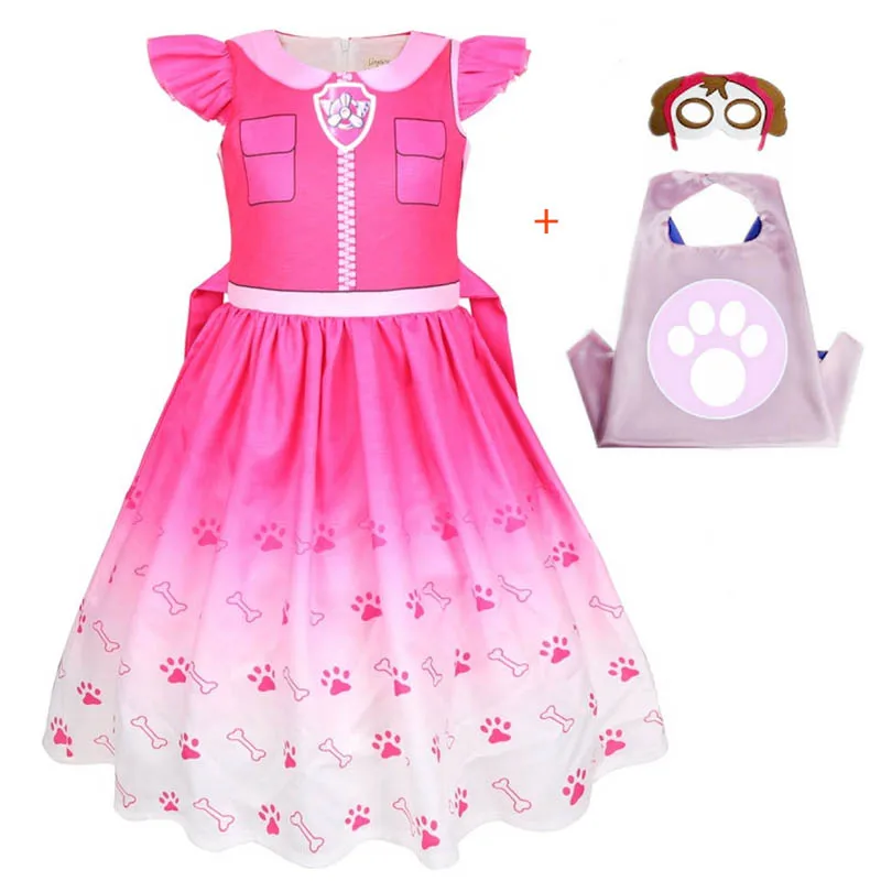 Kids Dresses for Girls Patrol Dog Halloween Cosplay Costumes Mascot Chase Dog Children Carnival Party Role Play Clothes for Girl