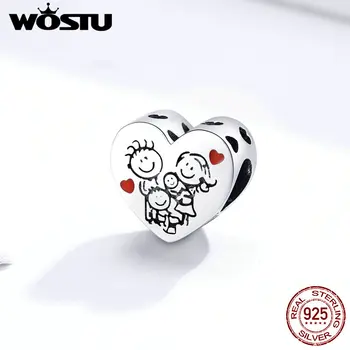 

WOSTU Original family love Bead fit charms silver 925 beads Bracelet for women diy fashion jewelry make for women girls Berloque