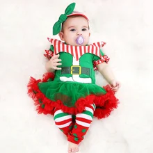 

Romper Tutu Newborn Dress First Christmas Baby Clothing Girls Clown Suit 2022 Year Party Dresses Infant Clothes 3pcs Set
