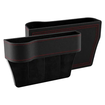 

2Pcs Car Universal Storage Box Front Seat Storage Box Seat Car Crevice Finishing Box Black