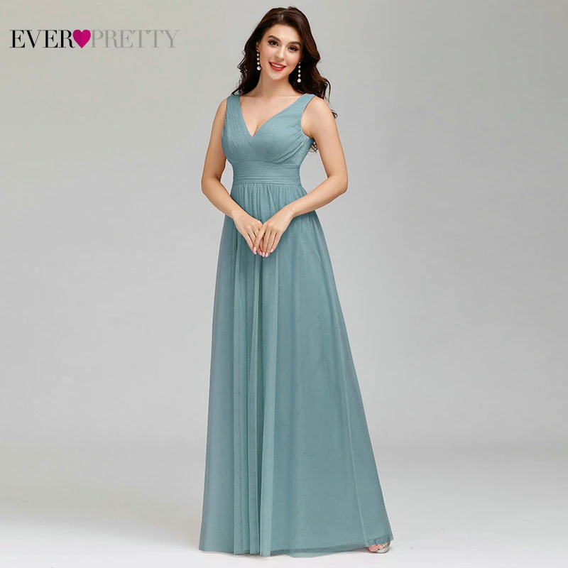 Elegant Dusty Blue Bridesmaid Dresses 