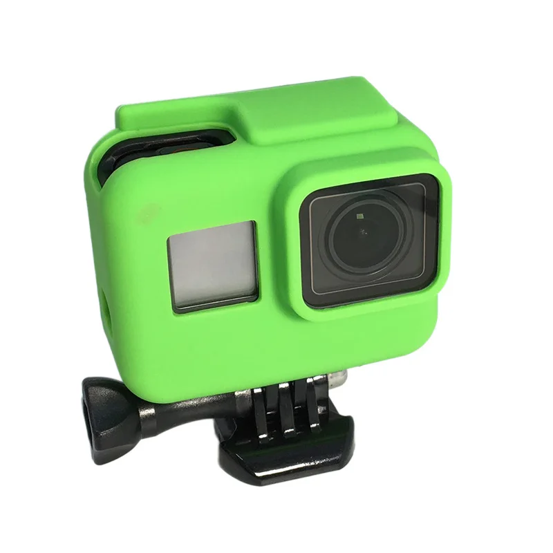 Для GoPro Hero 5 6 7 Blcak чехол Защитный силиконовый чехол+ крышка объектива Крышка для Go Pro Hero7 аксессуары для экшн-камеры - Colour: F-Green