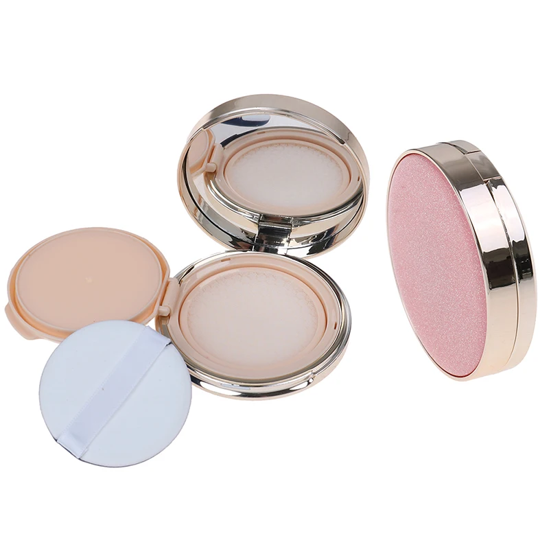 1pc BB Cream Container Dressing Case With Air Cushion Sponge Powder Puff And Mirror Empty DIY Bling Air Cushion Puff Box
