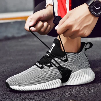 

3D Air Mesh Men Running Shoes Breathable Non Slip Sneakers Black Red Casual Athletics Trainers Light Weight Jogging Sport Shoes