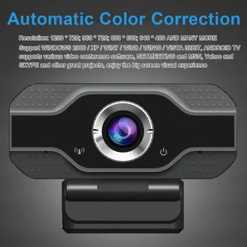 

1080P Live Streaming USB Powered Camera Broadcast Online Courses Video DVR Cam Recorder Webcam with Microphone (Black)