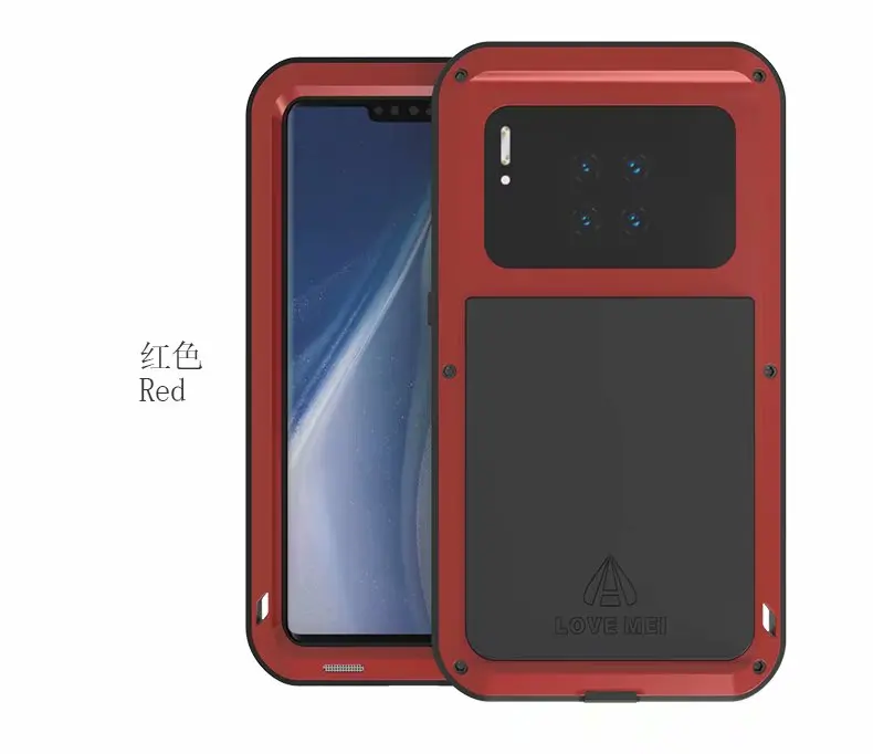 Для huawei mate 30 Pro Чехол Love Mei металлический алюминиевый+ Гибридный Силиконовый противоударный грязеотталкивающий защитный чехол для huawei mate 30 Pro Чехол - Цвет: Красный