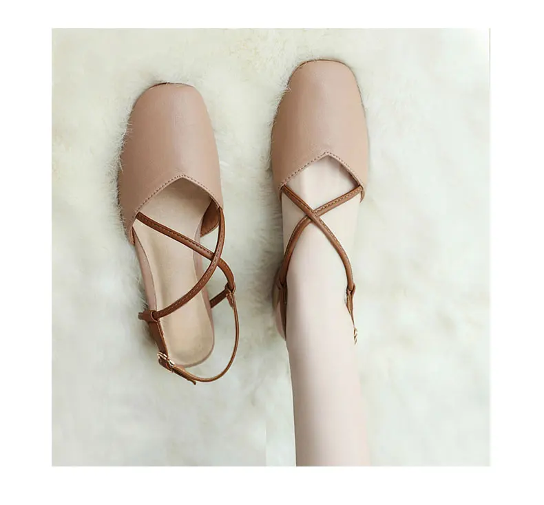 Baotou sandals female summer new wild thick with a word with high heels shoes