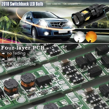 

Amber/White LED Bulbs Light 100W 3157 4157NA 3155 4057 Lamp Car Auto 2pcs