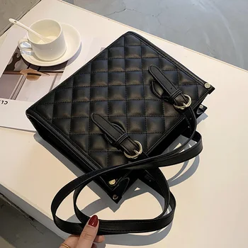

Lingge Designer PU Leather Crossbody Bags for Women 2021 Winter Fashion Shoulder Bag Lady Luxury Small Handbags and Purses