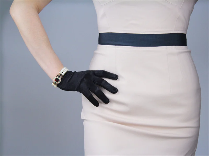 Шелковые перчатки 58 см эластичные шелковые атласные чисто белые жемчужные белые плюс женские Длинные Локоть солнцезащитные перчатки 3-SCB58