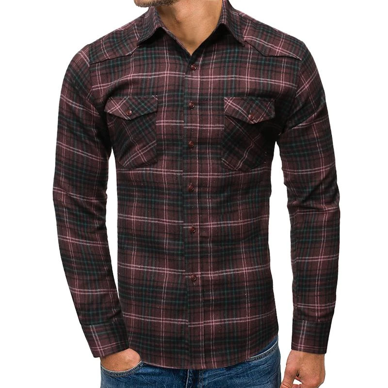 camisa xadrez marrom masculina
