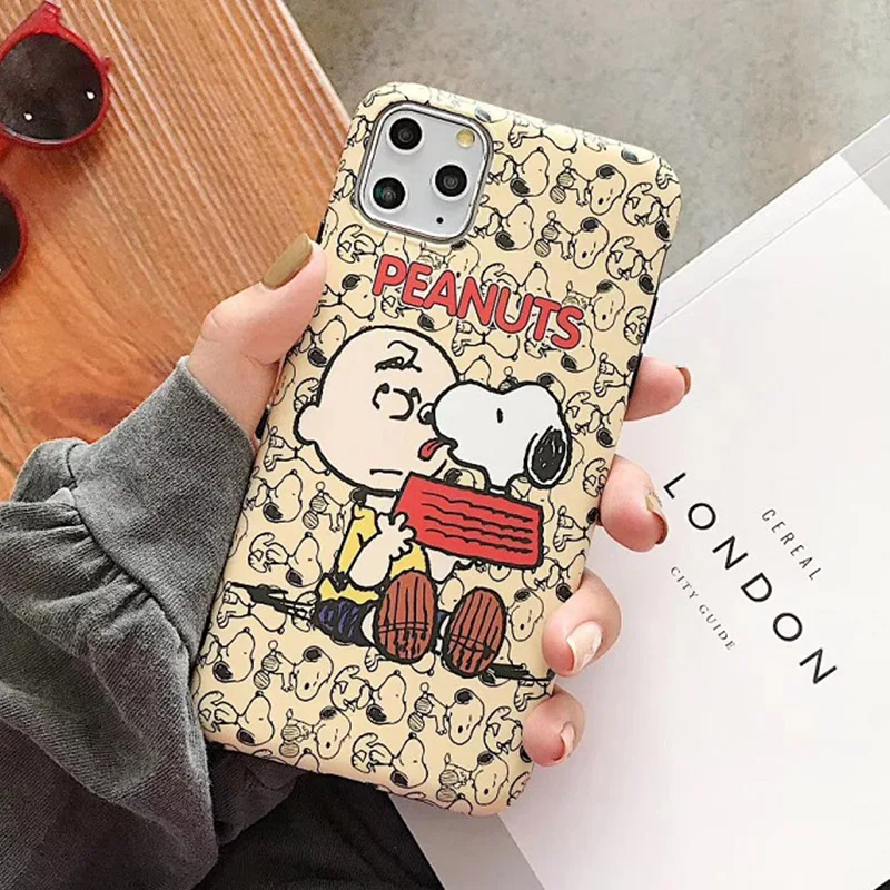 Милый мультфильм арахис Charlie коричневый матовый чехол для телефона для iPhone 11 11Pro max X XS MAX XR 7 8 PLUS Pet dog мягкая крышка IMD чехол s