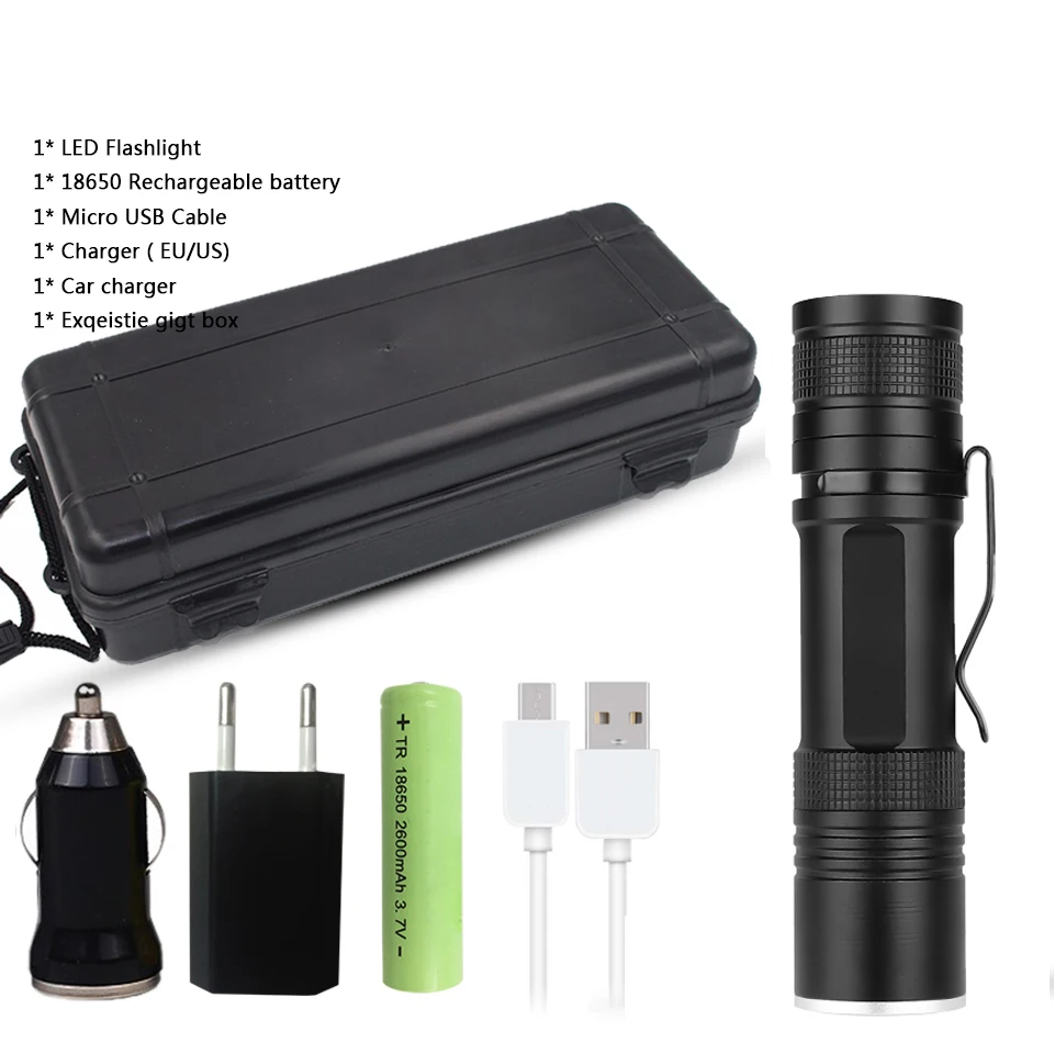option D Litwod Z30 5200LM USB Перезаряжаемый Фонарик XML-T6 светодиодный фонарик масштабируемый 3 режима фонарь для 18650 и 26650 с usb-кабелем для кемпинга - Испускаемый цвет: option D