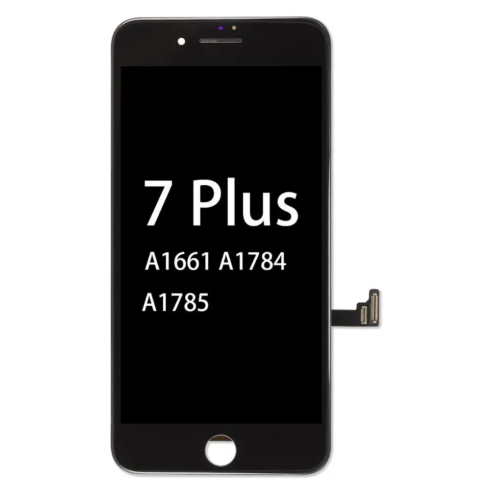 Черный/белый класс AAA+ ЖК-дисплей для iPhone 5 5S 6 6 S 7 3D сенсорный дигитайзер сборка экрана Ecran Замена+ закаленное стекло - Цвет: for 7 Plus Black