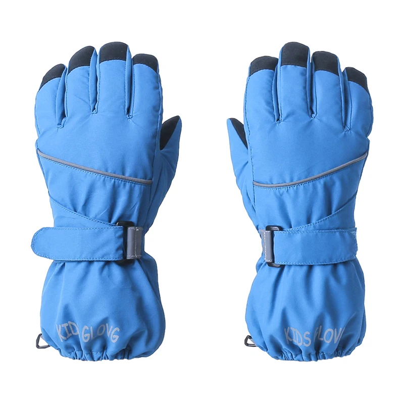 Children five finger ski gloves kids warm soft gloves