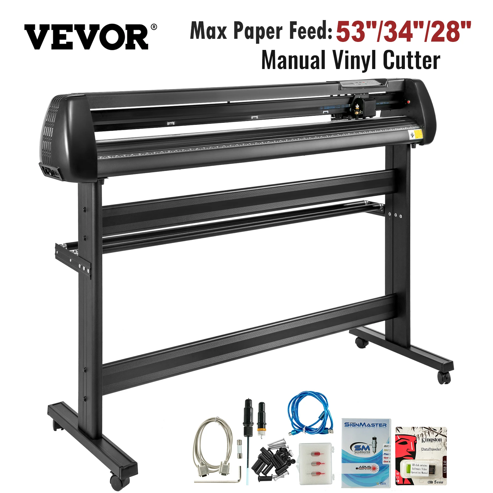 Vevor 53/34/28 Inch Manual Vinyl Cutter Plotter Machine With Compim/usb