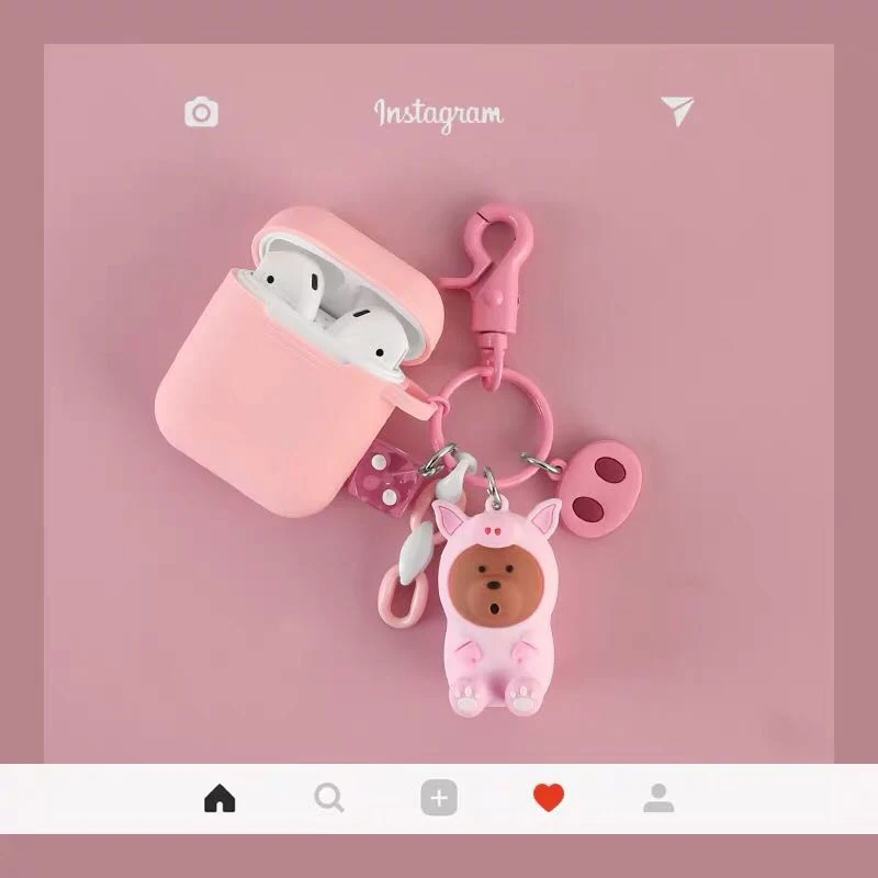 

Cute Cartoon Headphone Case for AirPods we are bear pink pig Wireless Bluetooth Earphone Cases for Apple AirPods 2 Accessories