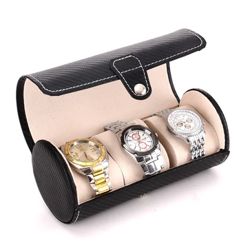 

1PC Watch Box 3 Slots PU Leather Storage Organizer Portable Watch Collection Travel Watch Box For Gift