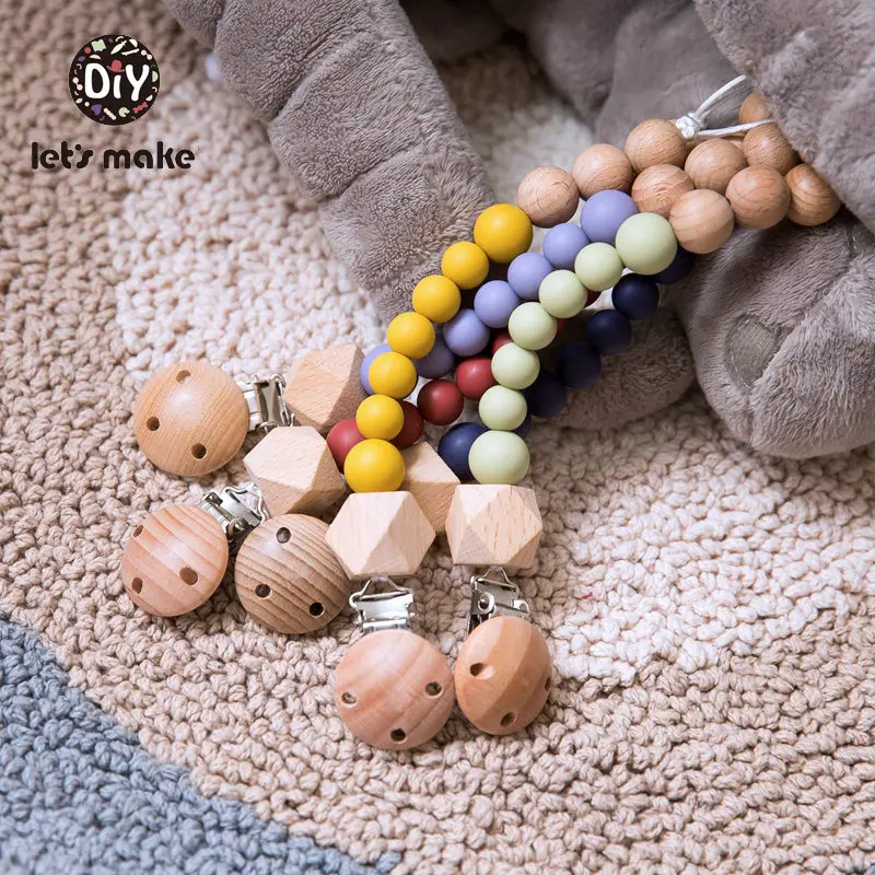 

Let's Make Baby Teethers Pacifier Clips Chians Silicone Beads Wood Dummy Clip Crochet Beads Teething Toys 1pc Silicone Teethers
