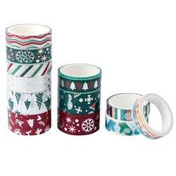 Ruban en papier Washi décoratif, 12 rouleaux, pour bricolage, thème de noël 