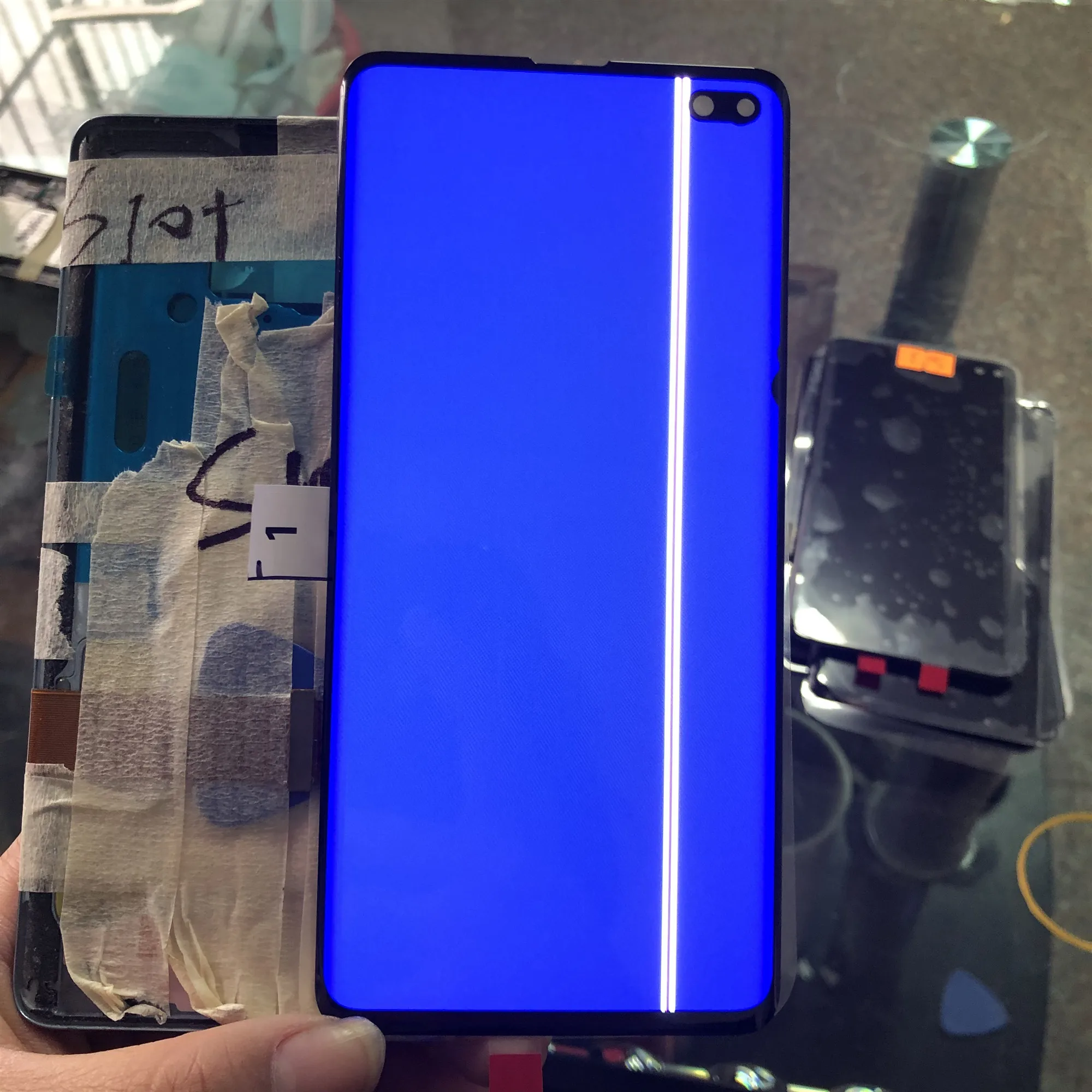 

For Samsung Galaxy S10 PLUS G975A G975U G975F G975V LCD Display+Touch screen Assembly With line+frame Original AMOLED Screen