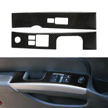 

New Arrival High Quality 2pcs Carbon Fiber Interior Window Lift Switch Panel Cover Trim For Nissan 350Z