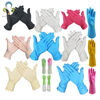 

20Pcs/set Latex rubber disposable gloves food workshop kitchen gloves waterproof powderfree gloves beauty salon gloves YJN