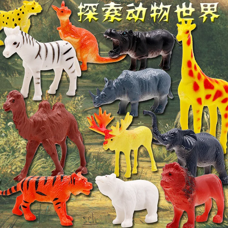 Легко Shengfeng детская модель 12 Воланы в каждой коробке мини сплошной динозавр диких животных Юрского периода Модель детский сад подарок