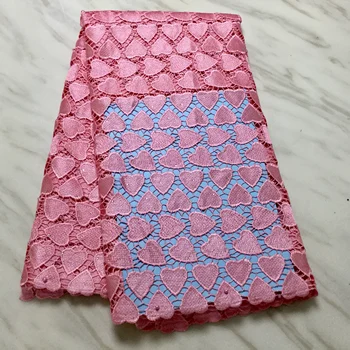 

2020 African lace hot seller new arrive pure pink African navel lace/hot diamond lace fabric high quality royal party dress