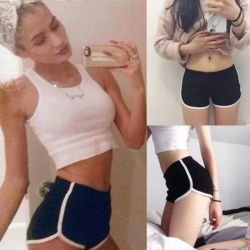 2021 Women Casual Shorts Patchwork Body Fitness Workout Summer Shorts Female Elastic Skinny Slim Beach Egde Short Hot