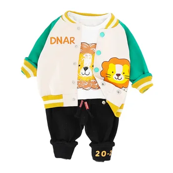 

New Spring Autumn Baby Boys Girls Clothes Children Cartoon Jacket T Shirt Pants 3Pcs/sets Toddler Casual Costume Kids Tracksuits