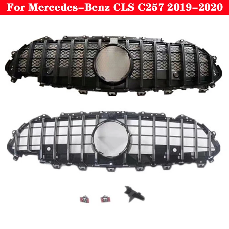 

Для Mercedes-Benz CLS class C257 2019-2020 автомобильный Стайлинг средняя решетка GT ABS пластик серебристый черный передний бампер Центральная решетка