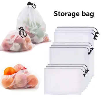 

Reusable Vegetable Fruit Mesh Produce Bags Washable Eco Friendly Bags for Grocery Shopping Storage Toys Sundries