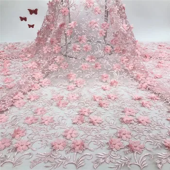 

Cassiel High Quality 2019 3D Applique Nigerian Lace Fabrics Tulle Beaded African Lace Fabric Guipure Embroidered French Lace