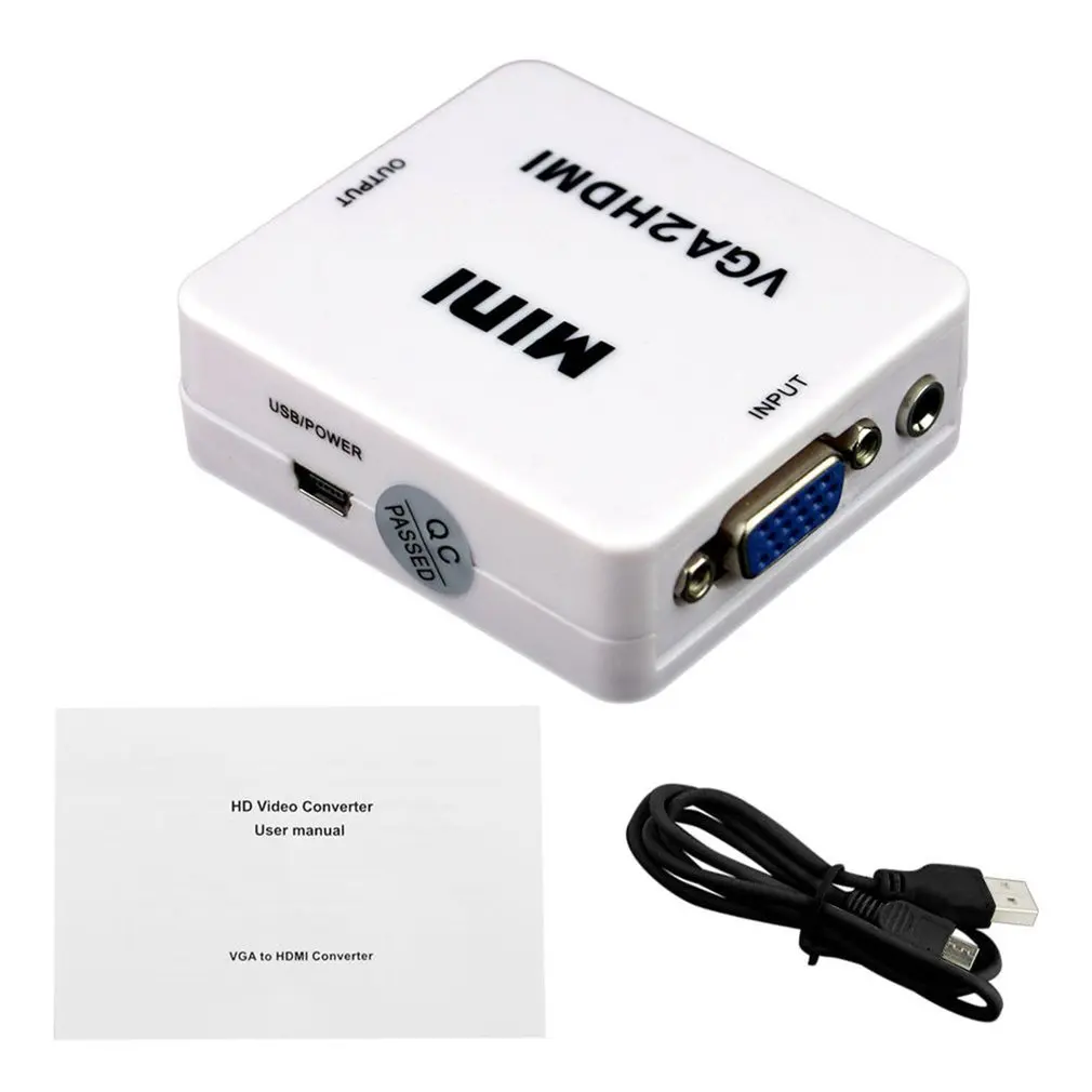 VGA2HDMI женский мини VGA в HDMI Full HD 1080P видео адаптер конвертер коробка с аудио мощность для ПК проектор ноутбук ТВ